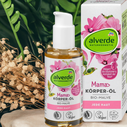 alverde NATURAL COSMETICS Mama Body Oil Organic Mallow, 100 ml