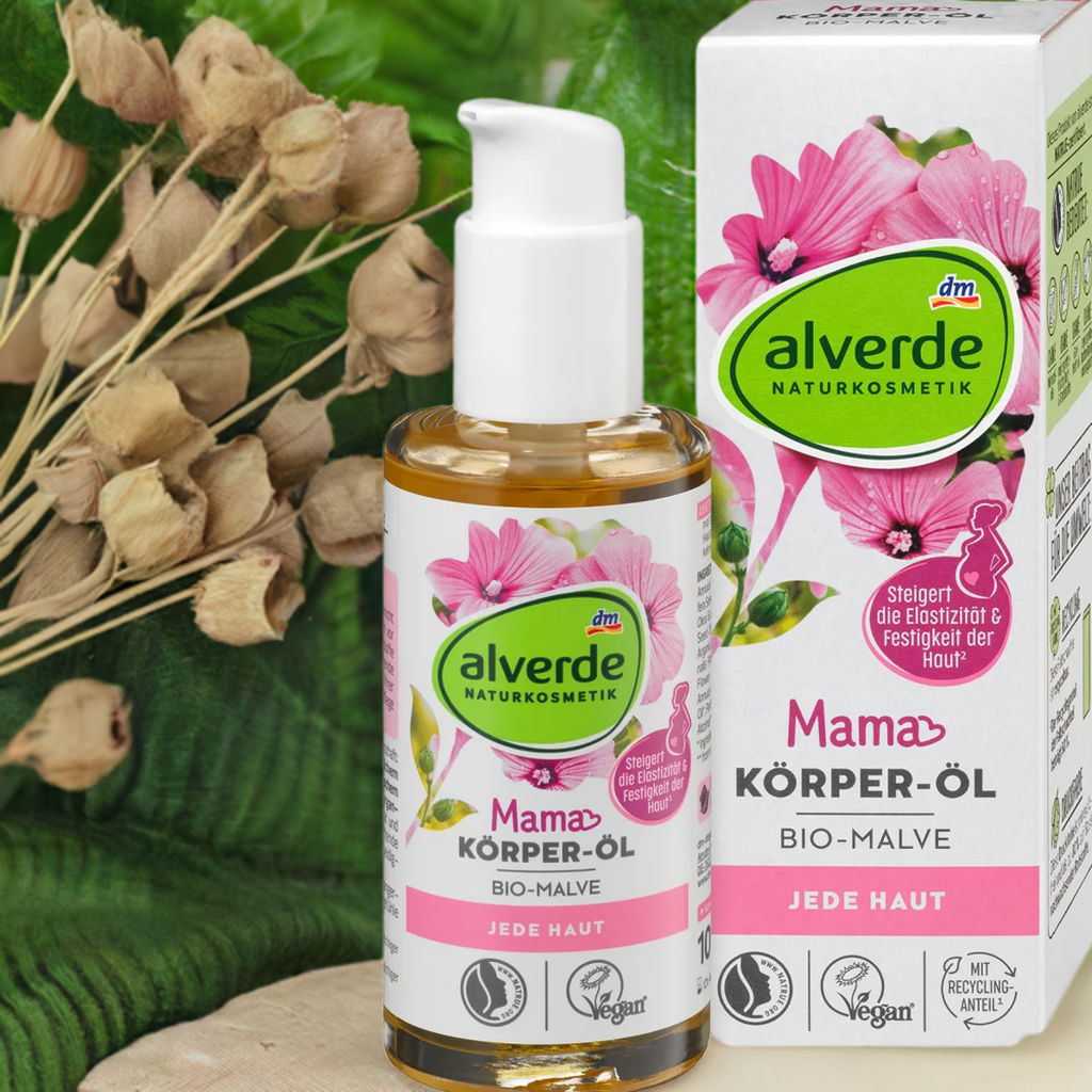 alverde NATURAL COSMETICS Mama Body Oil Organic Mallow, 100 ml