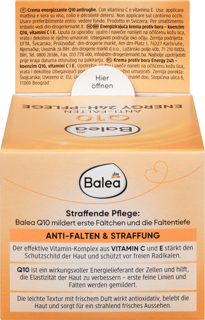 Balea, Q10, Energy Anti-wrinkle face cream, 50 ml